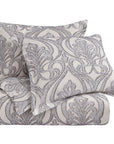 Nicole - Queen Damask Duvet Cover Set (Set of 3) - Gray