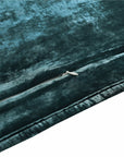 Stella - Full/Queen Faux Silk Velvet Double Box Stitch Quilt Set Set of 3 - Storm Blue