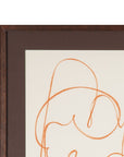 Meandering Lines VI Framed Print - Cream