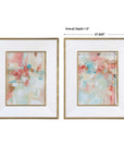 A Touch Of Blush And Rosewood Fences - Art (Set of 2) - Pink