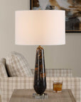 Dames - Dark Marble Table Lamp - Black / Brown