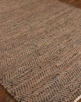 Tobais - Rescued Leather & Fabric Rug