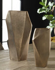 Geoform - Indoor-Outdoor Vases (Set of 2) - Brass