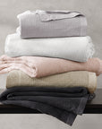 Stonewashed Cotton Waffle Weave - Full/Queen Coverlet - Gray