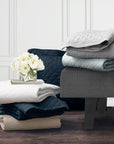 Diamond Linen - Twin Linen Cotton Diamond Quilt - Gray