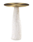 Hollen - Stone Accent Table - White