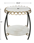 Chainlink - Marble Side Table - White