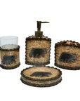 Lodge Bear - Countertop Bathroom Set Set of 4 , 4 Per Carton - Brown