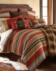 Calhoun - Twin Comforter Set Set of 4 - Red / Brown