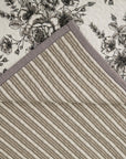 Lyla - Twin Reversible Floral Print Quilt Set Set of 2 - White / Brown