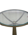 Delgado - Accent Table - Antique Brass / White Marble