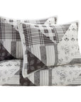 Patchwork Prairie - Twin Reversible Quilt Set Set of 2 - Black