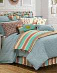Serape - Queen Bed Skirt - Turquoise / Brown