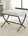 Brisby - Fabric Small Bench - Gray