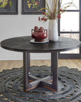 Waterfall - Round Dining Table - Deep Ebony