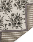Lyla - Full/Queen Reversible Floral Print Quilt Set Set of 3 - White / Brown