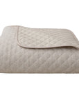 Fairfield - Full Linen Coverlet Set Set of 4 - Cream / Tan