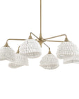Biddeford - 6 Light Beaded Pendant - White