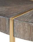 Taja - Round Accent Table - Dark Brown & Gold