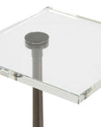 Pelton - Marble Glass Drink Table - Bronze / White