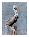 Pelican Canvas Art - Blue / Gray