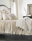 Luna - Full Washed Linen Bedspread Set Set of 3 - Light Tan