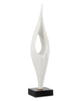 Fluid Drop - Stone Sculpture - White