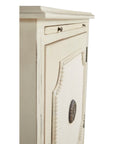 Linen & Beaded Front End Table - White
