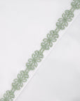 Laurel Sheet - Queen 350TC Laurel Embroidered Border Sheet Set Set of 4 - Fern Green