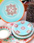 Western Melamine - Set Set of 10 , 2 Per Carton - Turquoise / Orange