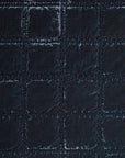 Stella - Faux Silk Velvet Double Box Stitch Throw - Midnight Blue