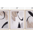 Eartha Canvas Art Set of 3 - Beige / Black