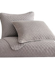 Anna - Full/Queen Diamond Quilted Coverlet Set Set of 3 - Taupe