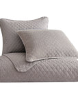 Anna - Full/Queen Diamond Quilted Coverlet Set (Set of 3) - Taupe