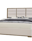 Crafted Oak - Upholstered Bed Headboard, Footboard With Rails