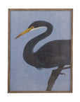 Bayou Heron II Framed Print - Blue / Black