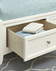 Bonanza - Pebble Gray Upholstered Bed With Storage Footboard