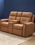 Felix - Power Reclining Loveseat With Console, Power Headrest, Lumbar, Heat & Massage