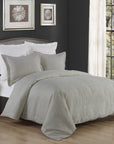 Matelasse - King Duvet Cover Set Set of 3 - Gray