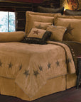 Rustic Star - Full Luxury Star Comforter Set Set of 7 - Tan