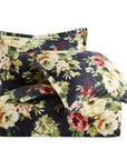 Peony - Queen Washed Linen Comforter Set Set of 3 - Charcoal