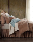 Stella - Queen Faux Silk Velvet Duvet Cover Set Set of 3 - Dusty Rose
