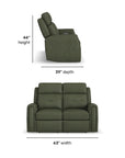 Felix - Power Reclining Loveseat With Console, Power Headrest, Lumbar, Heat & Massage