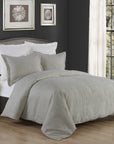 Matelasse - Queen Duvet Cover Set Set of 3 - Gray