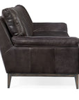 SS - Kandor Leather Stationary Sofa - Black