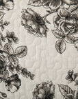 Lyla - Full/Queen Reversible Floral Print Quilt Set Set of 3 - White / Brown