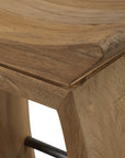 Connor - Modern Wood Counter Stool - Light Brown