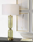 Mirah - Glass Table Lamp - Olive Green
