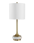 Molena - Brass & Pearly Stone Table Lamp - Brass,Gold,White