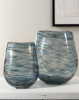 Aurora - Swirl Glass Vases Set of 2